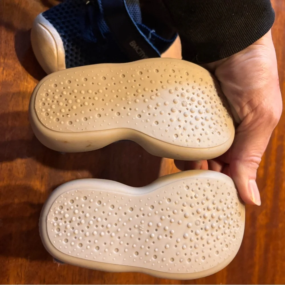 5/$25 Navy Mesh Baby Walker Shoes - Slip-On Sock Shoes with Fox Design